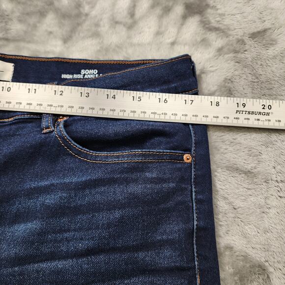 Nicole Miller Jeans Womens 14 Blue Dark Wash SoHo High Rise Ankle Skinny Stretch - Picture 10 of 14